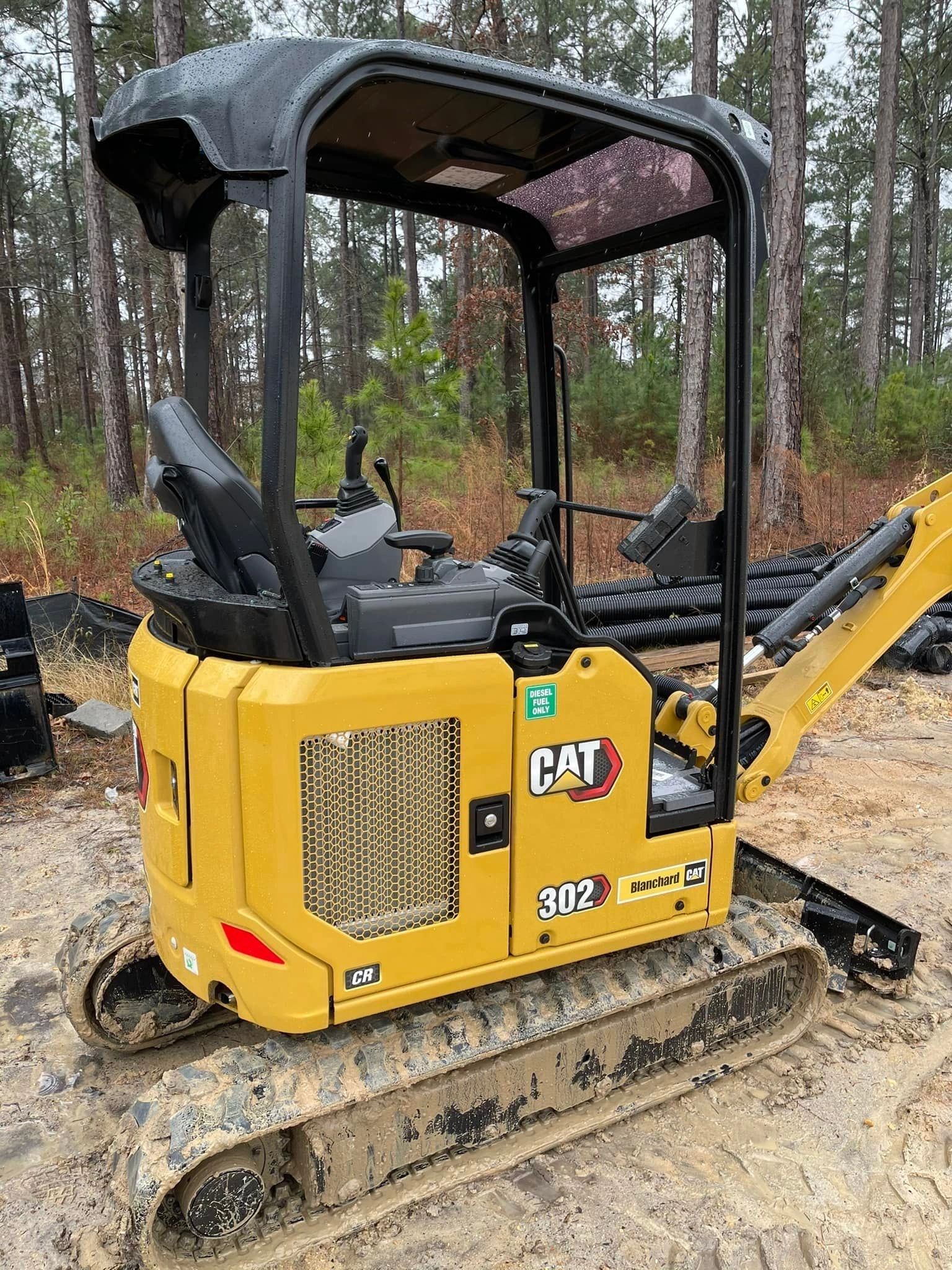 CAT 302 mini excavator outdoor